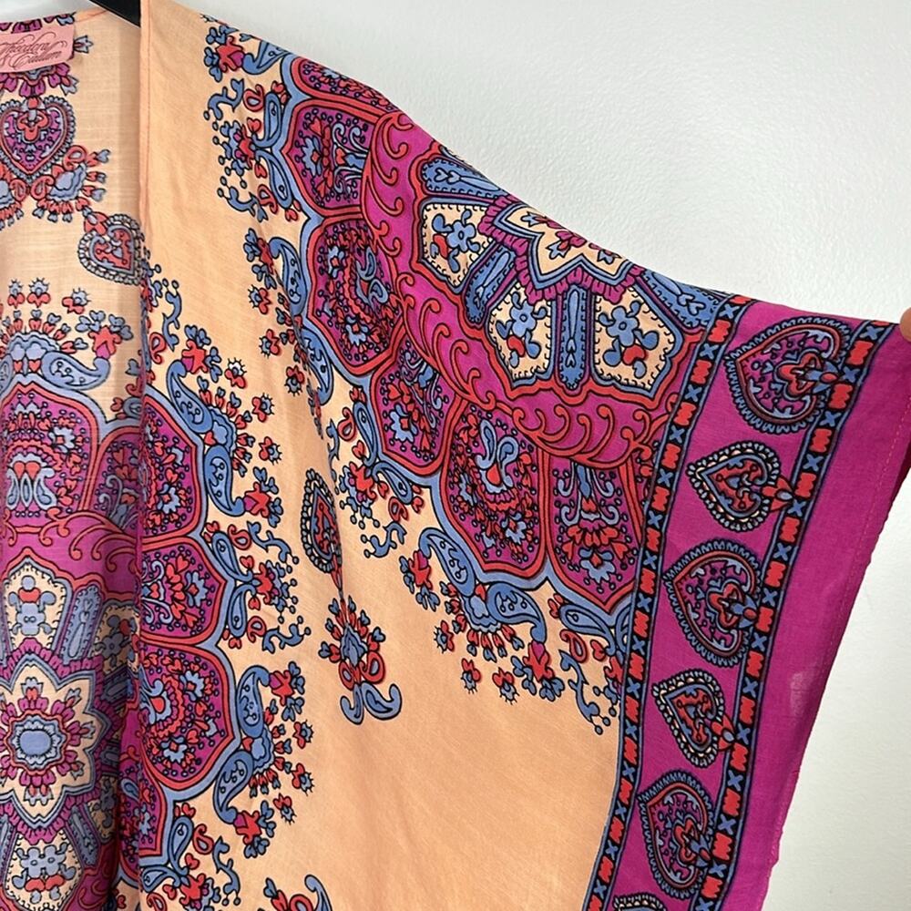 Theodora & Callum Open Front Printed Tassel Ruana… - image 5